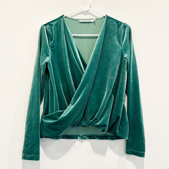 IVYREVEL Cinch Velvet Top Teal S - Picture 1 of 4